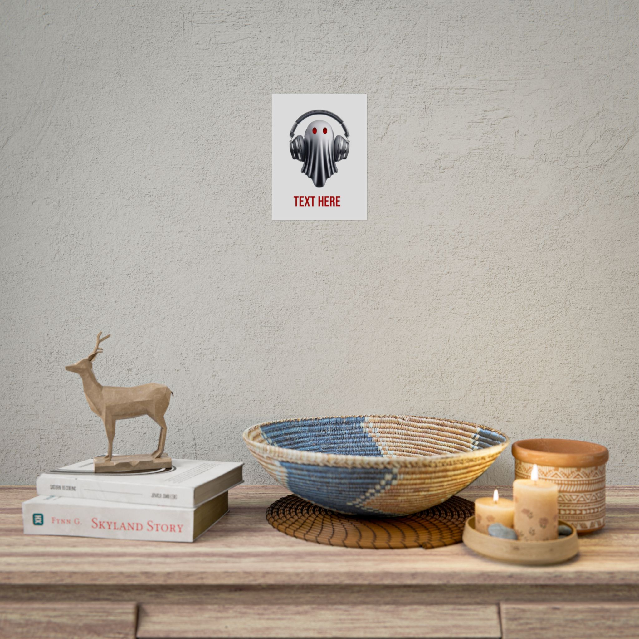 Music Ghost Poster — Custom Text Halloween Music Decor (Rolled Poster) - Image 2