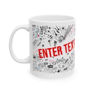 Music Doodle Ceramic Mug — Customizable Band Art Coffee Cup (11oz & 15oz)