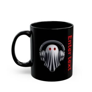 Gothic Skull Design with Vertical Red "Enter text" Accent