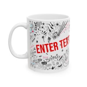 Music Doodle Ceramic Mug — Customizable Band Art Coffee Cup (11oz & 15oz)